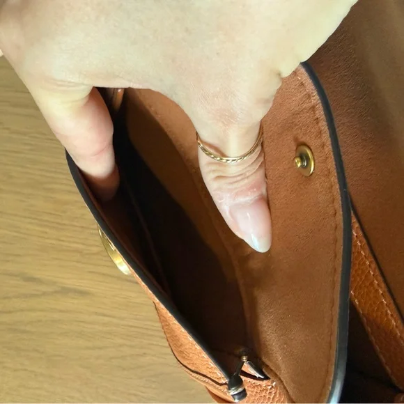 Coach Tabby Pebbled Leather Messenger 19 Faded Orange Crossbody Bag - Picture 9 of 16